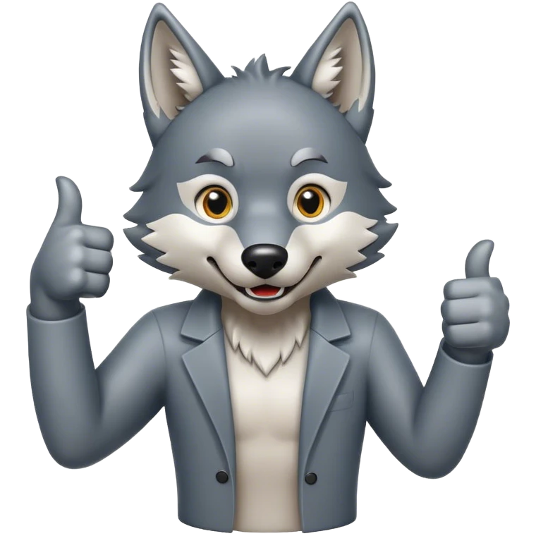 Wolf giving thumbs up emoji