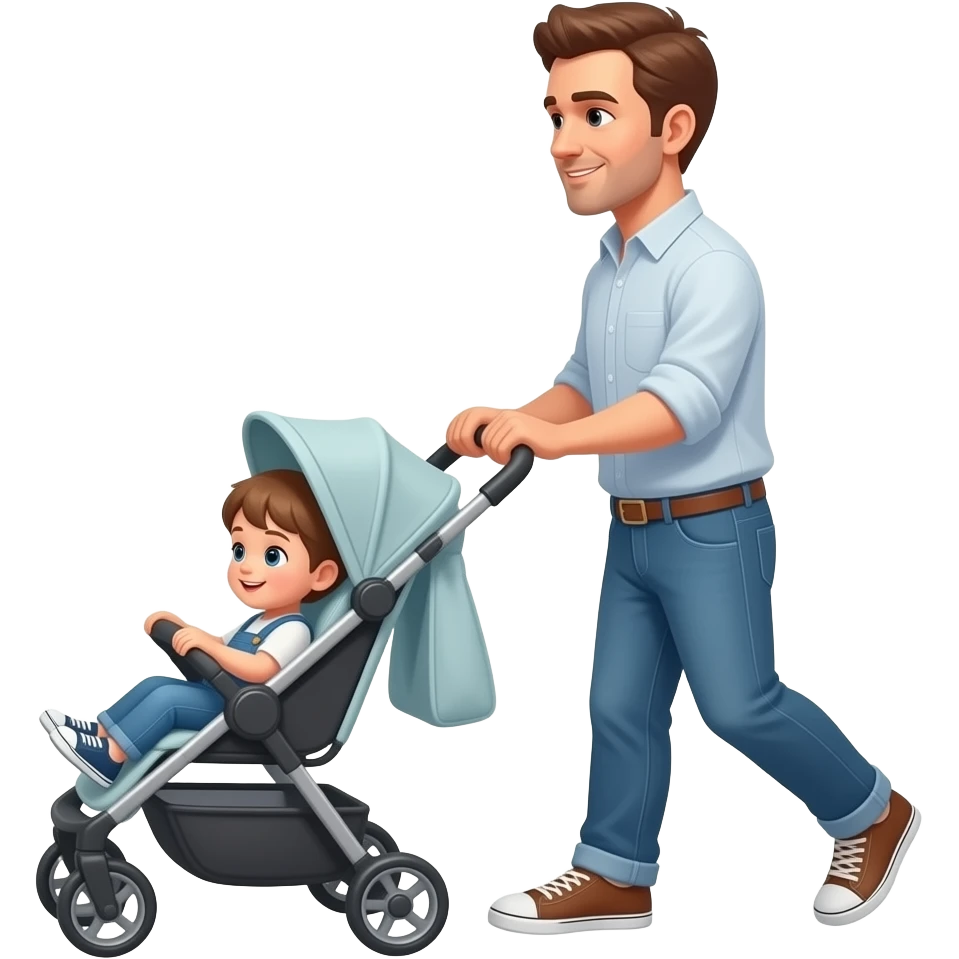 man walking child stroller emoji