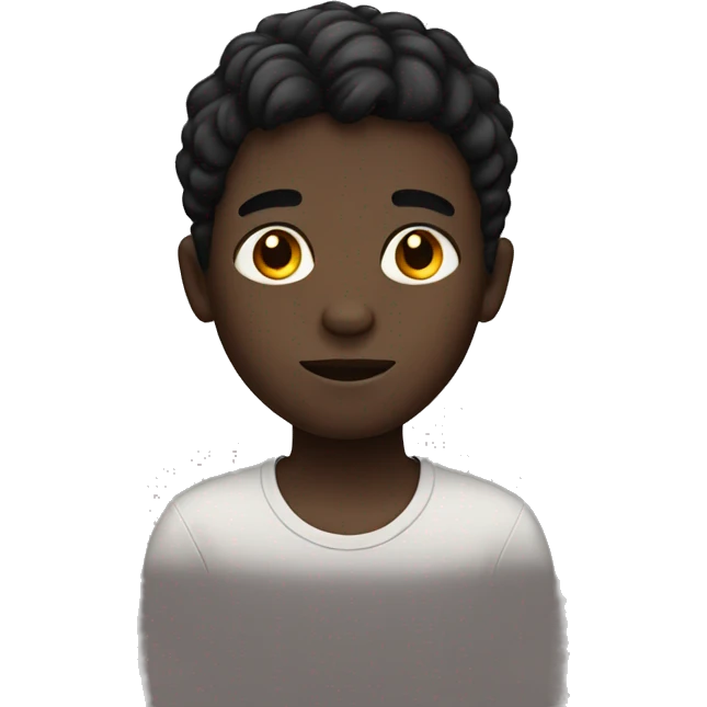 boy with dark skin and black hair emoji
