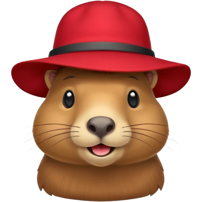 Capybara with red hat emoji