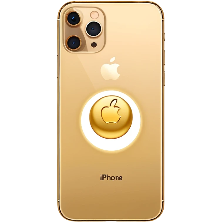 Gold iPhone 16 Pro Max, replace apple logo with fullgold eye logo backview emoji