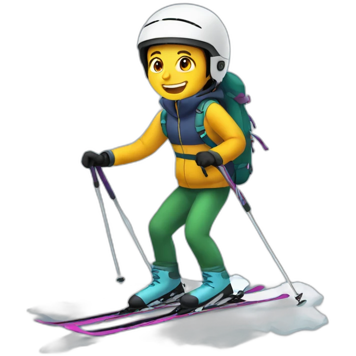 student on ski emoji