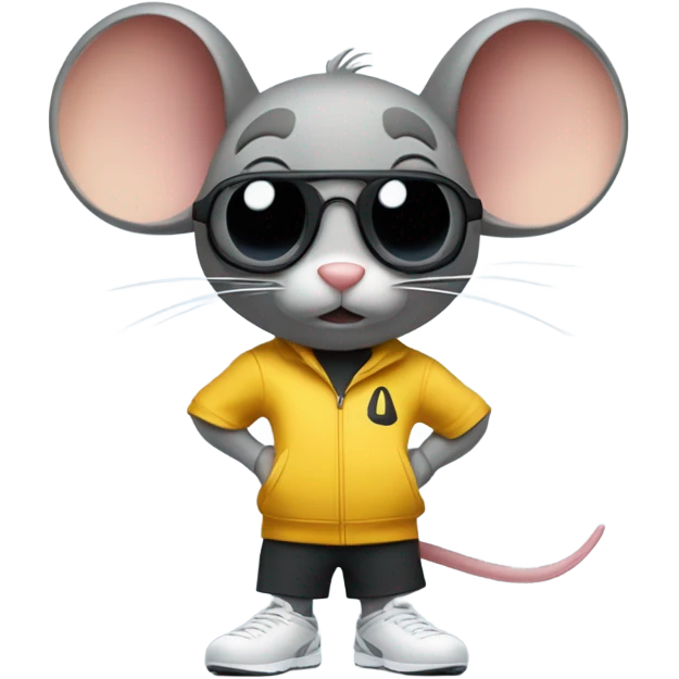 Mouse moving its nose wearing a Nike tech emoji