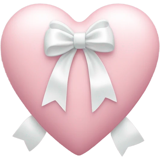 Pastel pink heart with white bow emoji