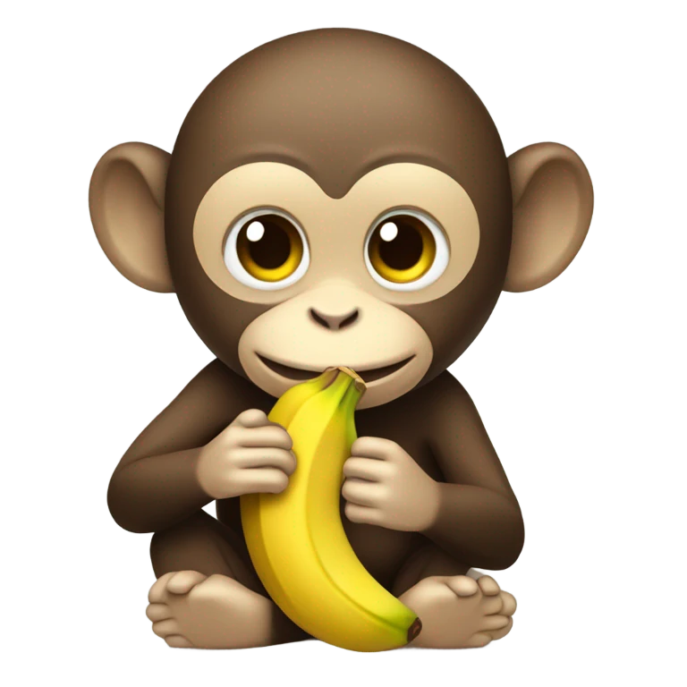 Monkey eating banana  emoji