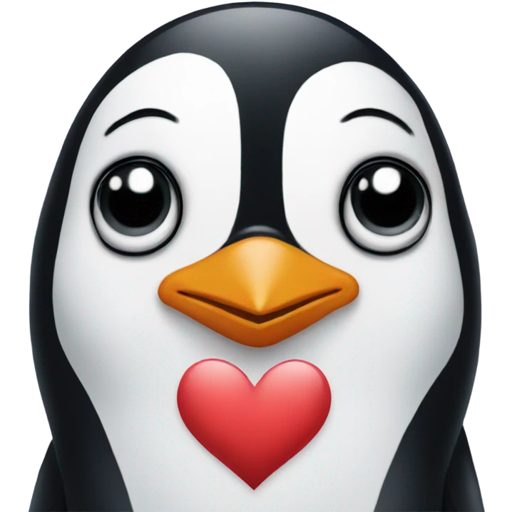 penguin with heart eyes emoji