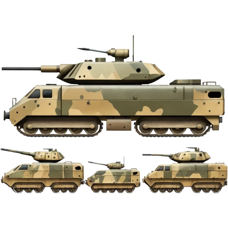 military train transporting armored vehicles emoji