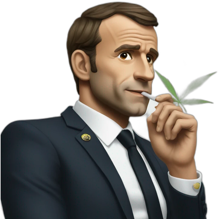 Macron smoking weed emoji