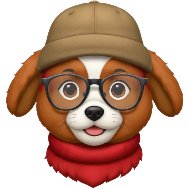 dog with red hair and glassess and hat emoji