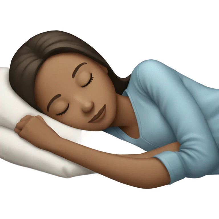 White Brunette girl sleeping emoji
