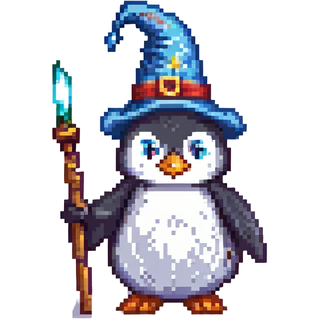 A penguin wizard emoji