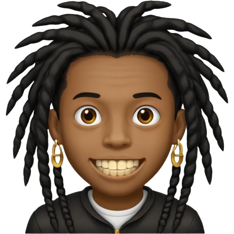 Garoto negro com black nudred com dente de ouro emoji