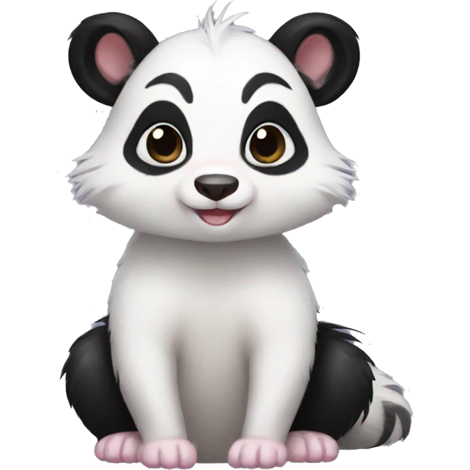 Cute skunk-panda-ferret-hybrid full body emoji