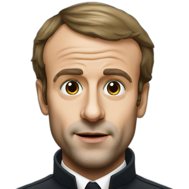 Emmanuel Macron with powder under  his nose emoji