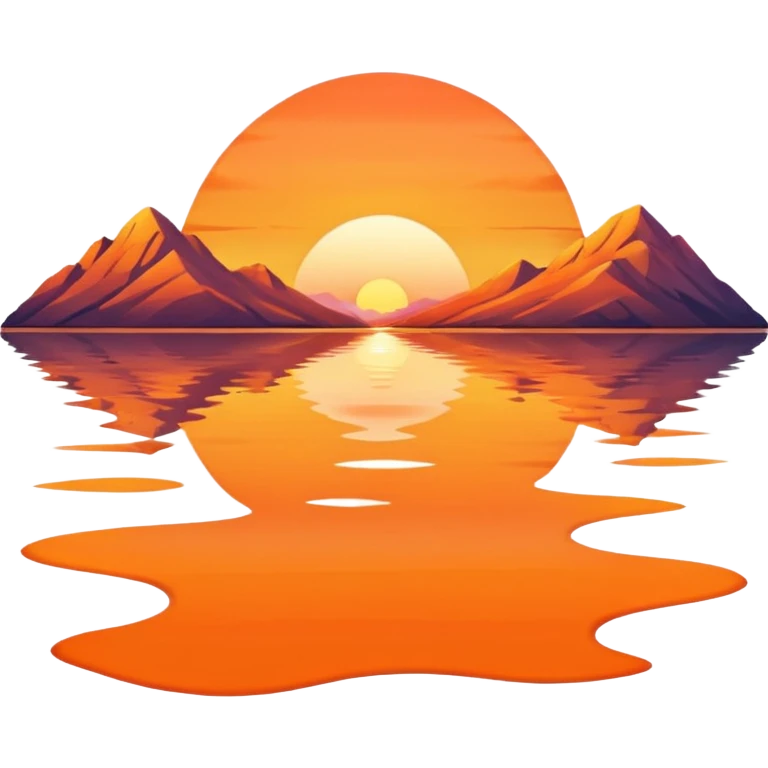sunset reflected in a lake emoji