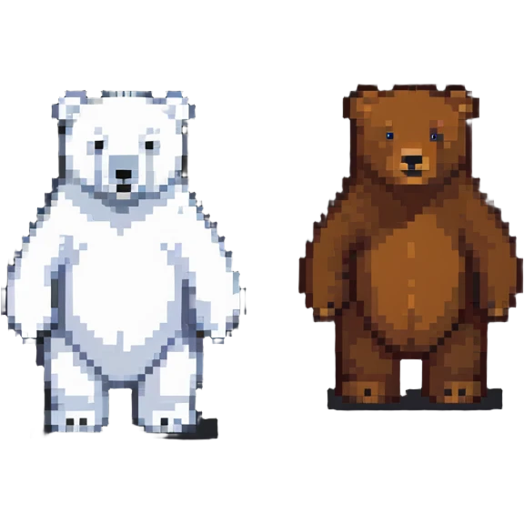 A polar bear and a brown bear standing side by side emoji