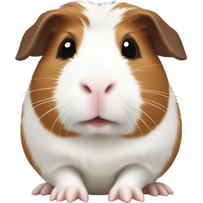 A cut White and brown guinea pig.  emoji