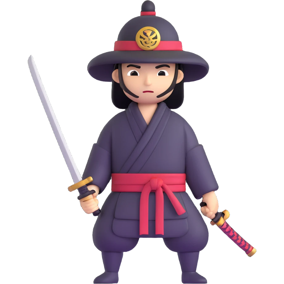 samurai sword and hat emoji
