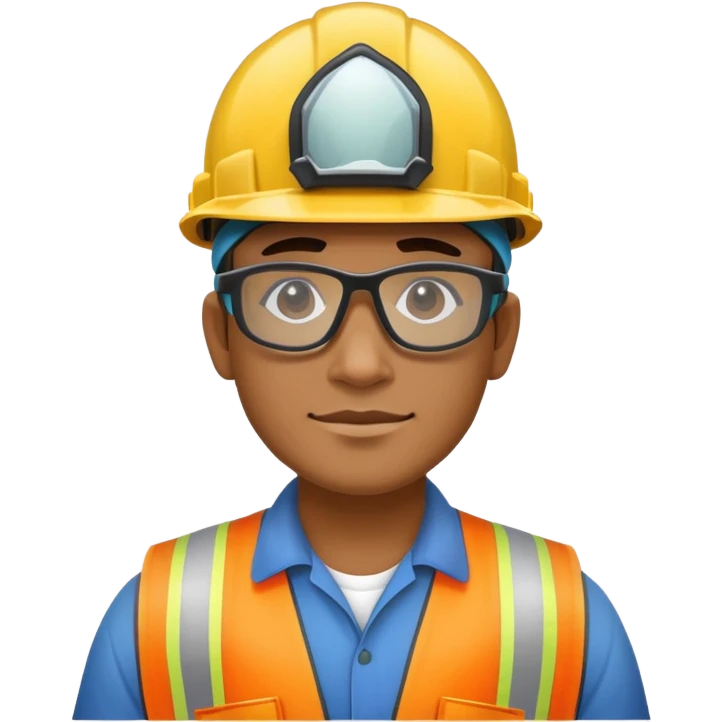 Construction worker wearing pit viper glasses emoji