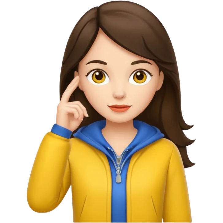 brunette woman with yellow dutch clothing emoji