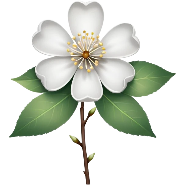 white sakura flower with a bow on the stem emoji
