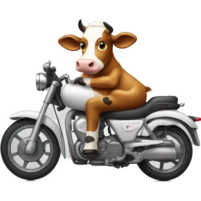 a cow on a motorbike emoji