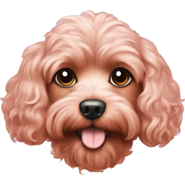 Pastel Pink cavoodle face emoji