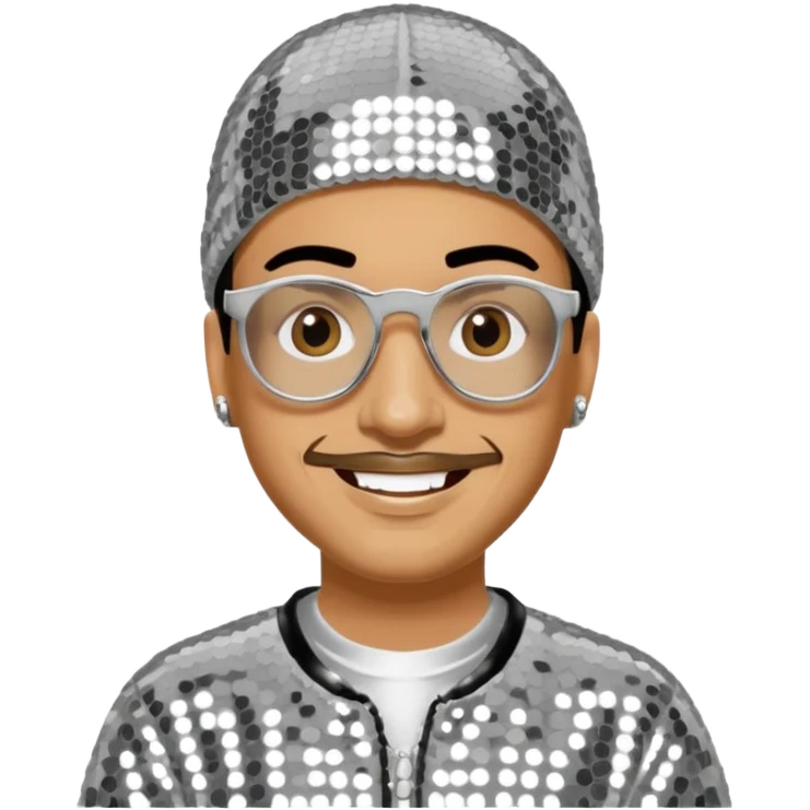 Ali G with silver sequin outfit emoji