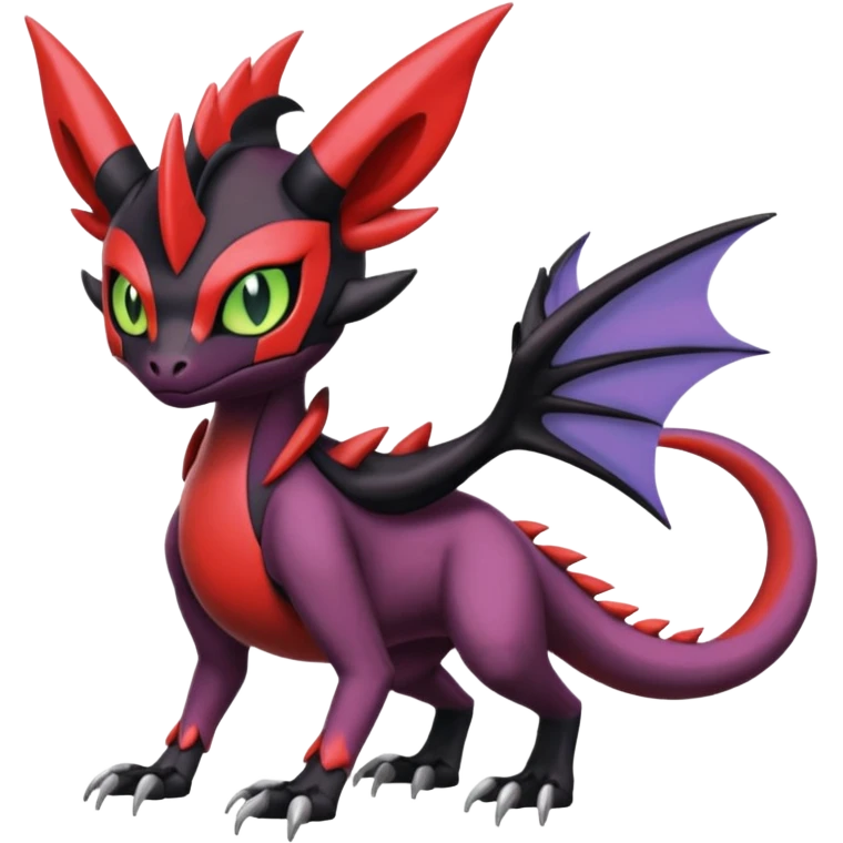 Colorful Cool Badass  Meloetta-Noibat-Noivern-Salandit-Guilmon-Darkrai-Pokémon-Fakémon-fusion-hybrid-creature emoji