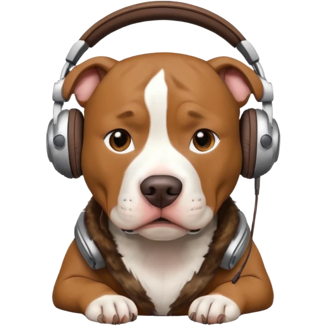 pitbull with headphones emoji