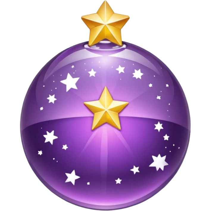 Bola de cristal roxa com estrela dourada brilhante dentro emoji