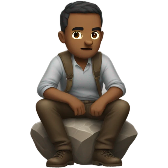 Guy eating rocks emoji