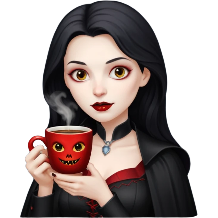 woman vampire drinking coffee emoji