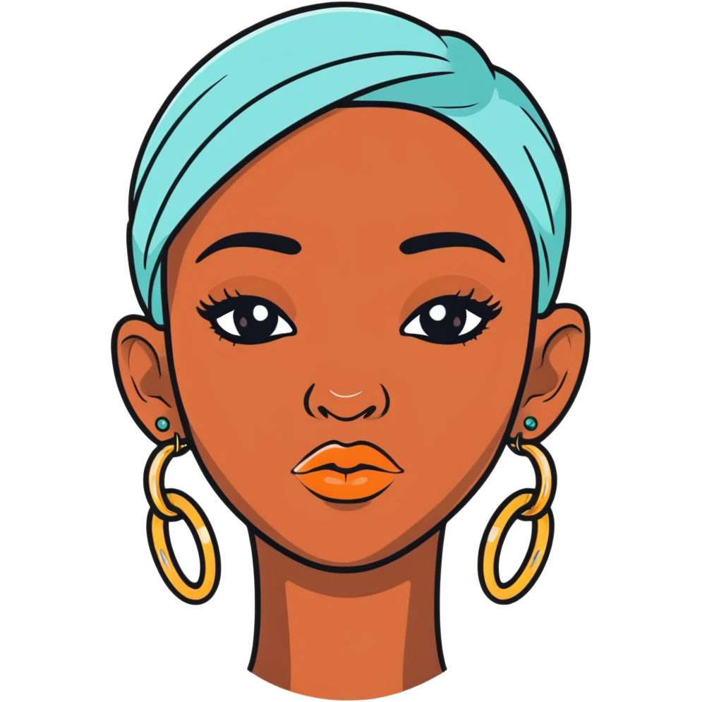 Dark skin girl with nice piercings  emoji