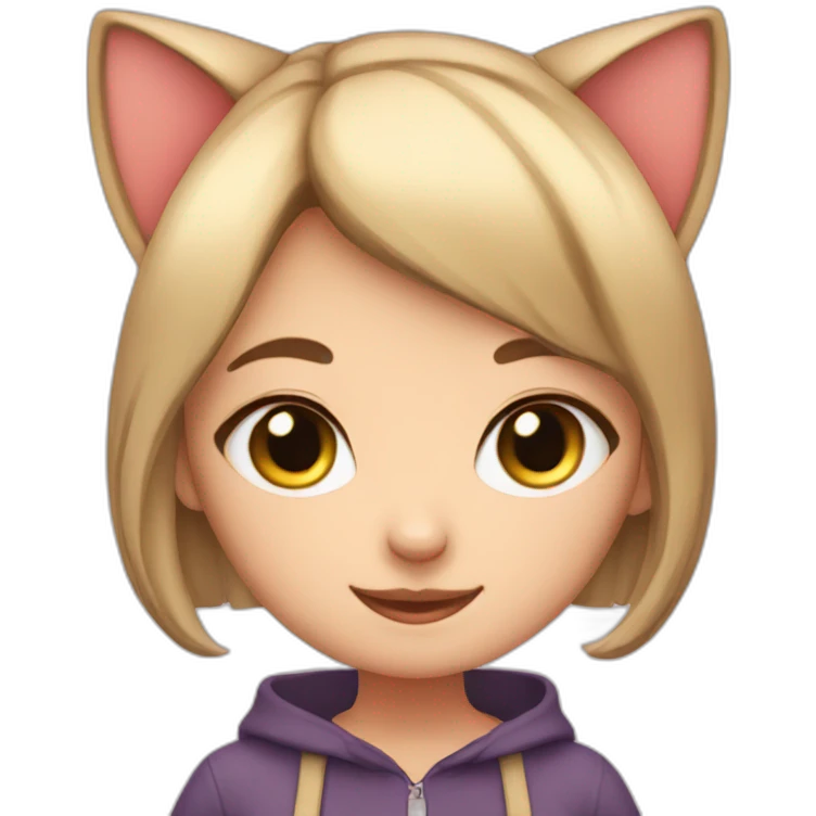 cute cat ear girl emoji