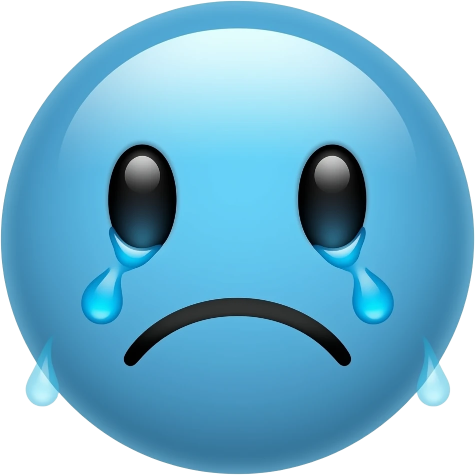 blue sad smiley crying emoji