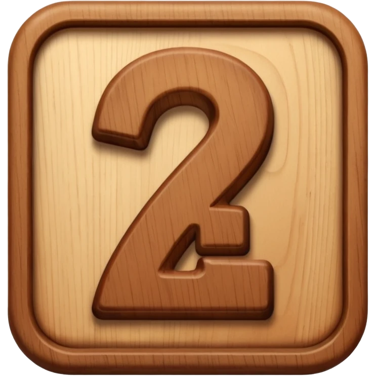 Wooden number "4" emoji