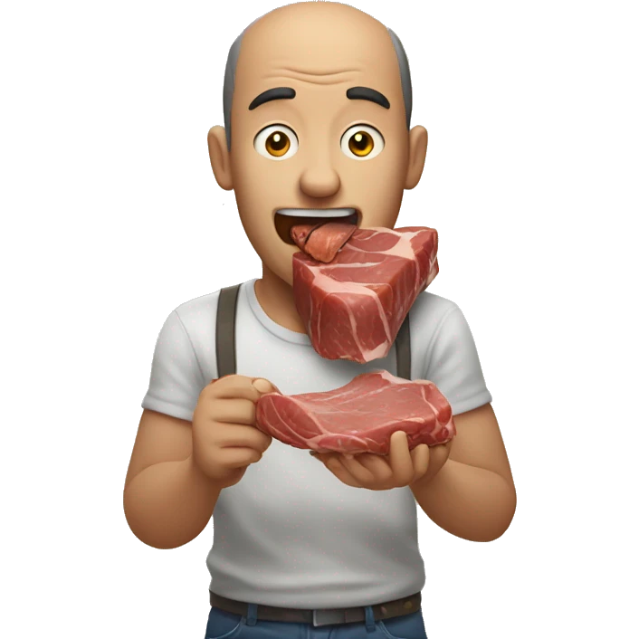 man chewing meat  emoji