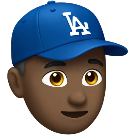 White gut with Dodger hat on emoji