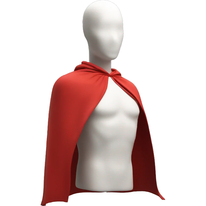 faceless mannequin flying red cape without hood emoji