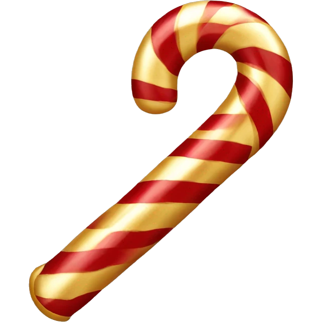 Red and gold candy cane emoji