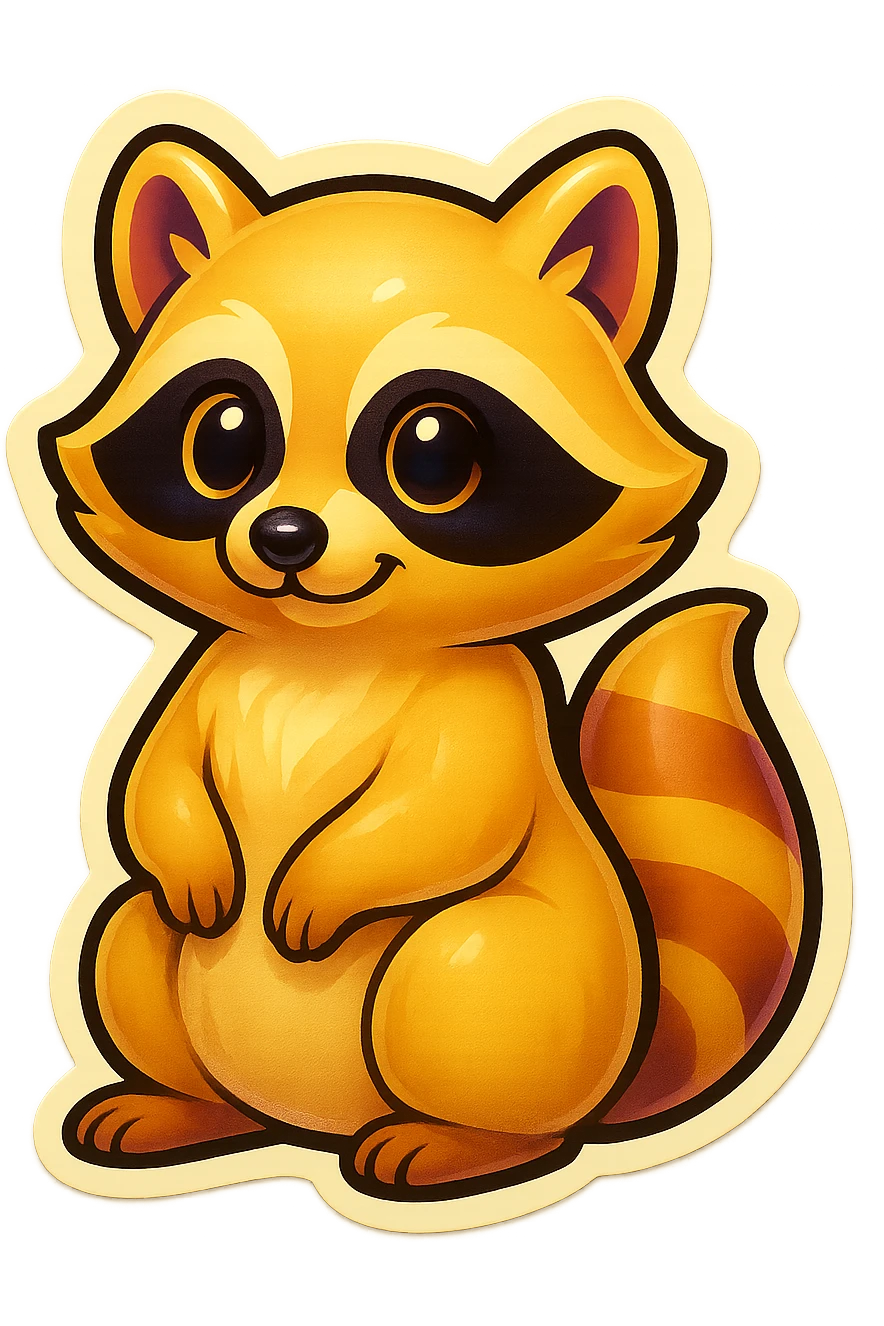 Blonde raccoon emoji