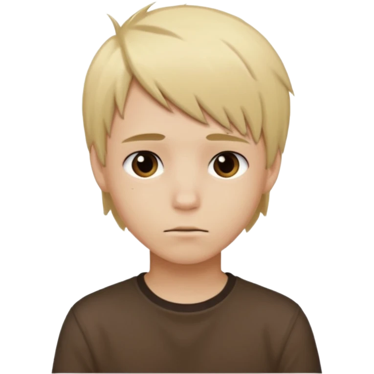 boy with blonde hair emo, shirt color brown emoji