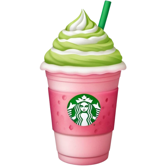 starbucks matcha with strawberry cold foam emoji