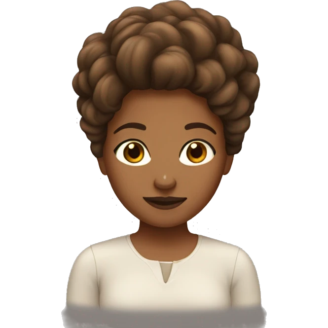 Tan skin brown hair girl emoji