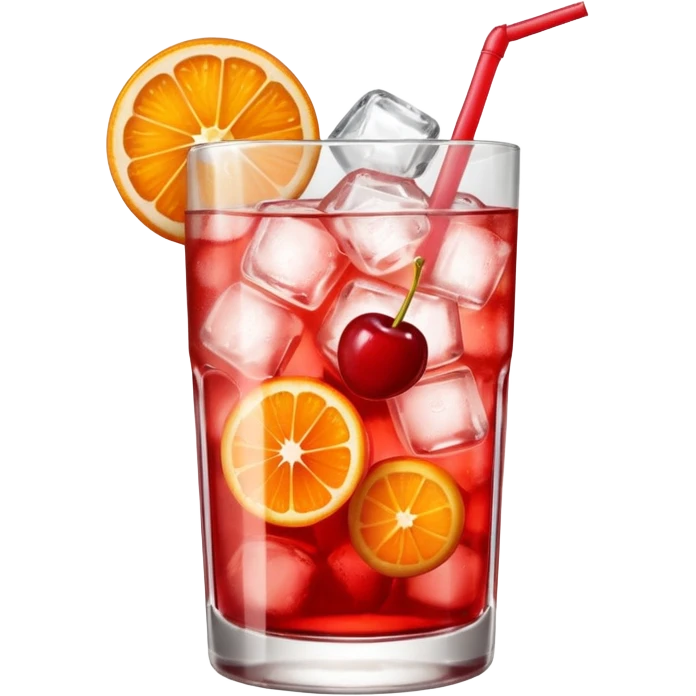 Shirley temple soda in a glass with ice emoji