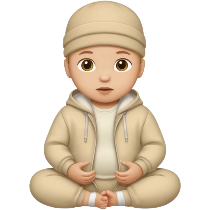 Realistic baby with neutral color emoji