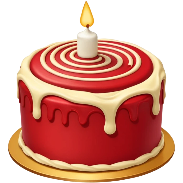 red cake with golden cream emoji