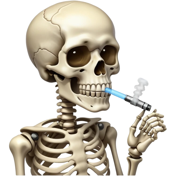 skeleton with a vaper emoji