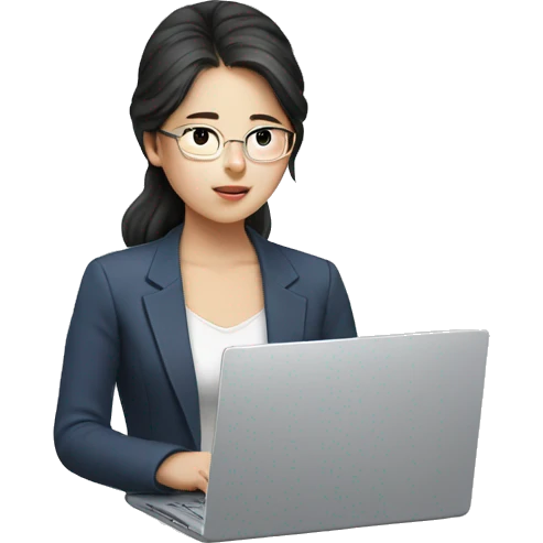 Korean girl with laptop emoji